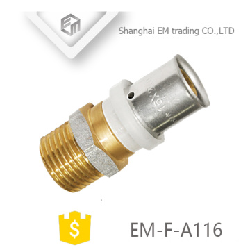 EM-F-A116 Straight plug connection nickel plated male thread brass union pipe fitting